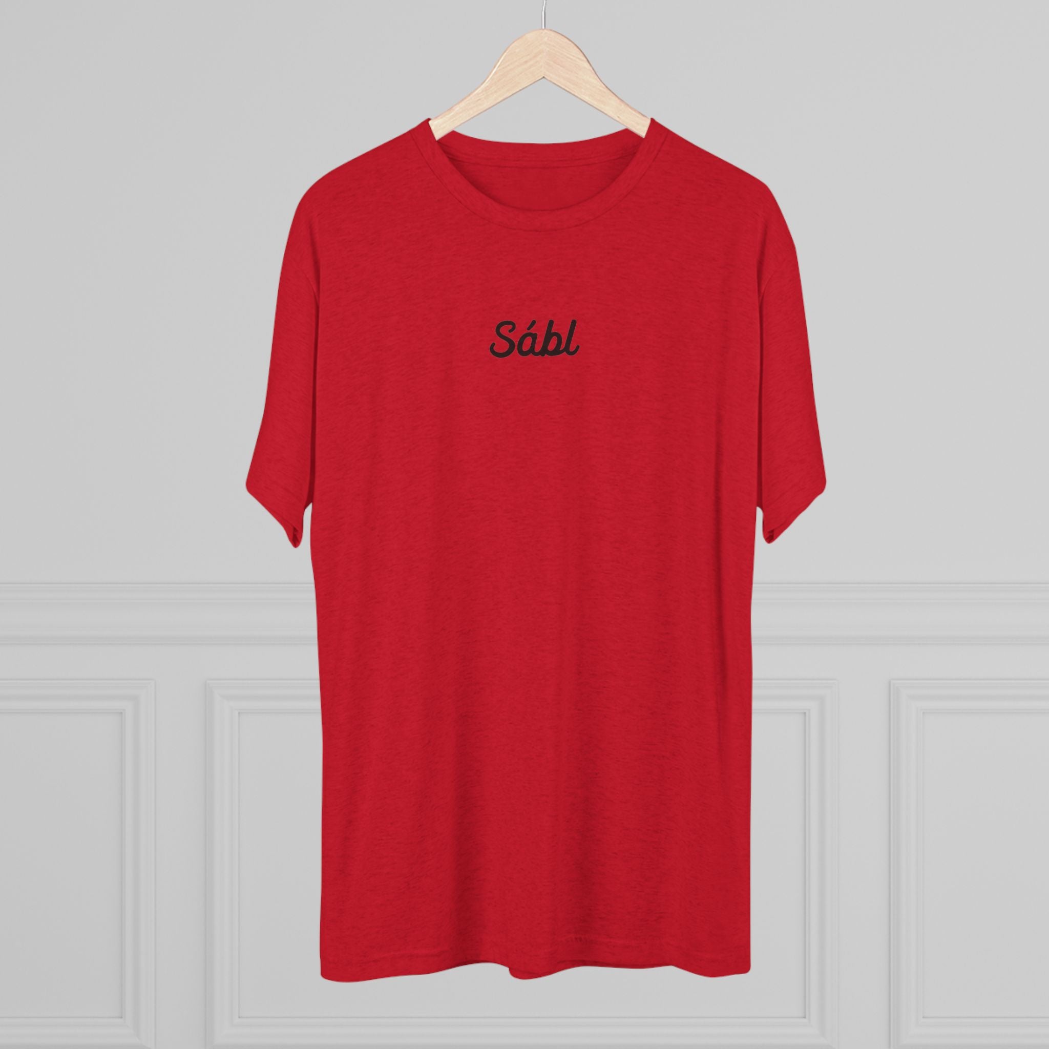 Sábl Minimal Script Tee — Simple Script Chest Logo T‑Shirt