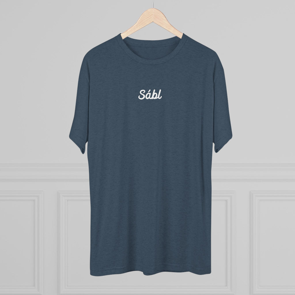 Sábl Minimal Script Tee — Simple Script Chest Logo T‑Shirt