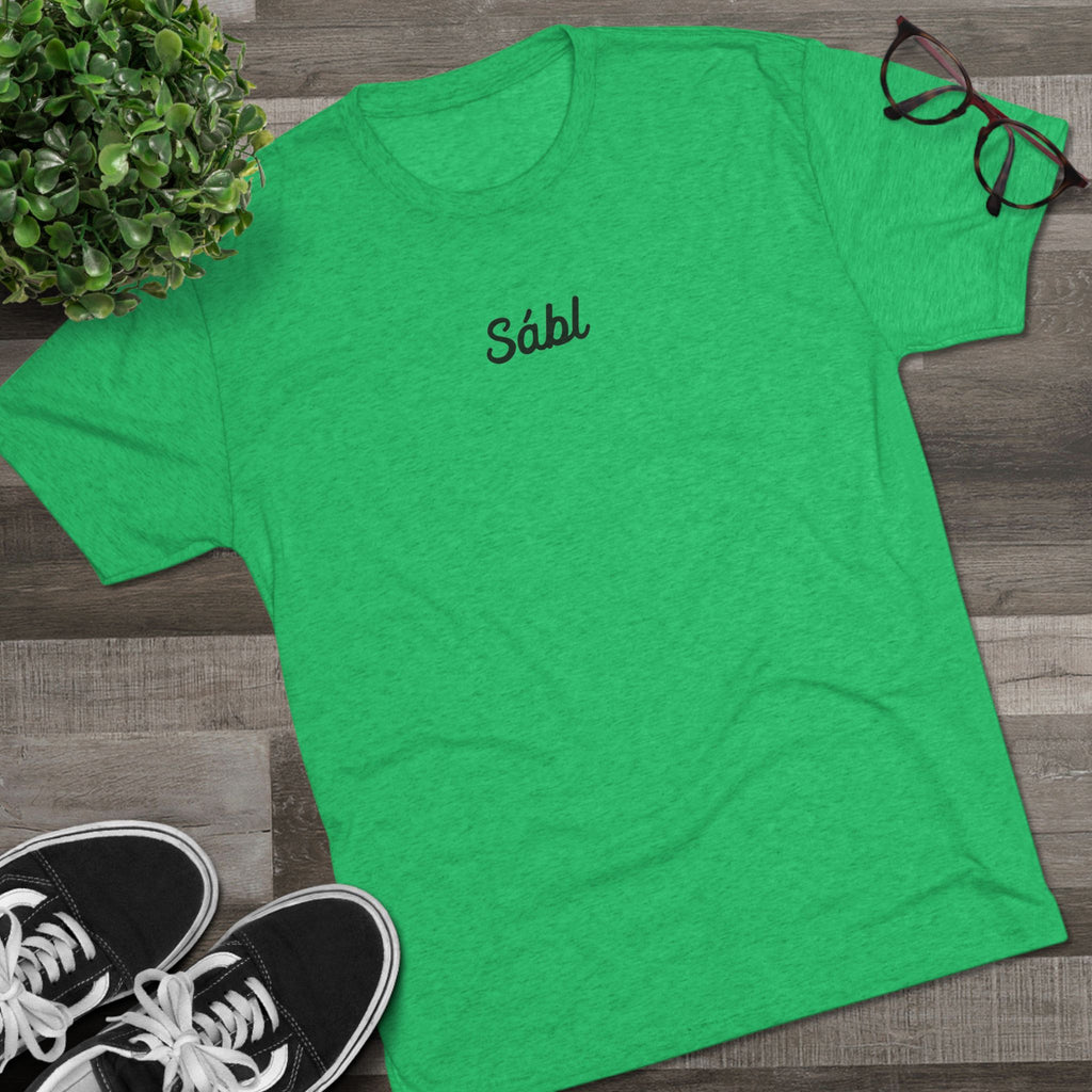 Sábl Minimal Script Tee — Simple Script Chest Logo T‑Shirt