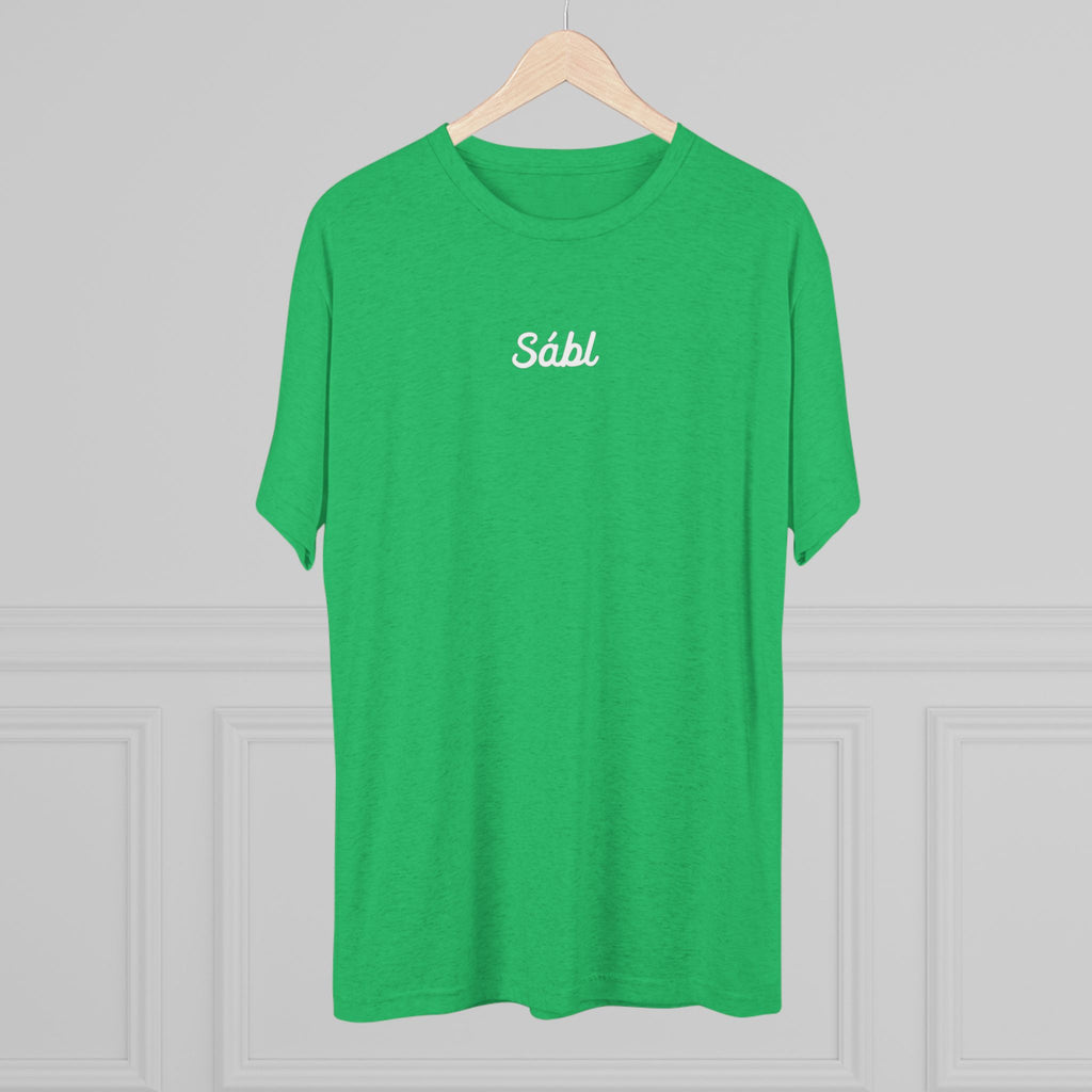 Sábl Minimal Script Tee — Simple Script Chest Logo T‑Shirt