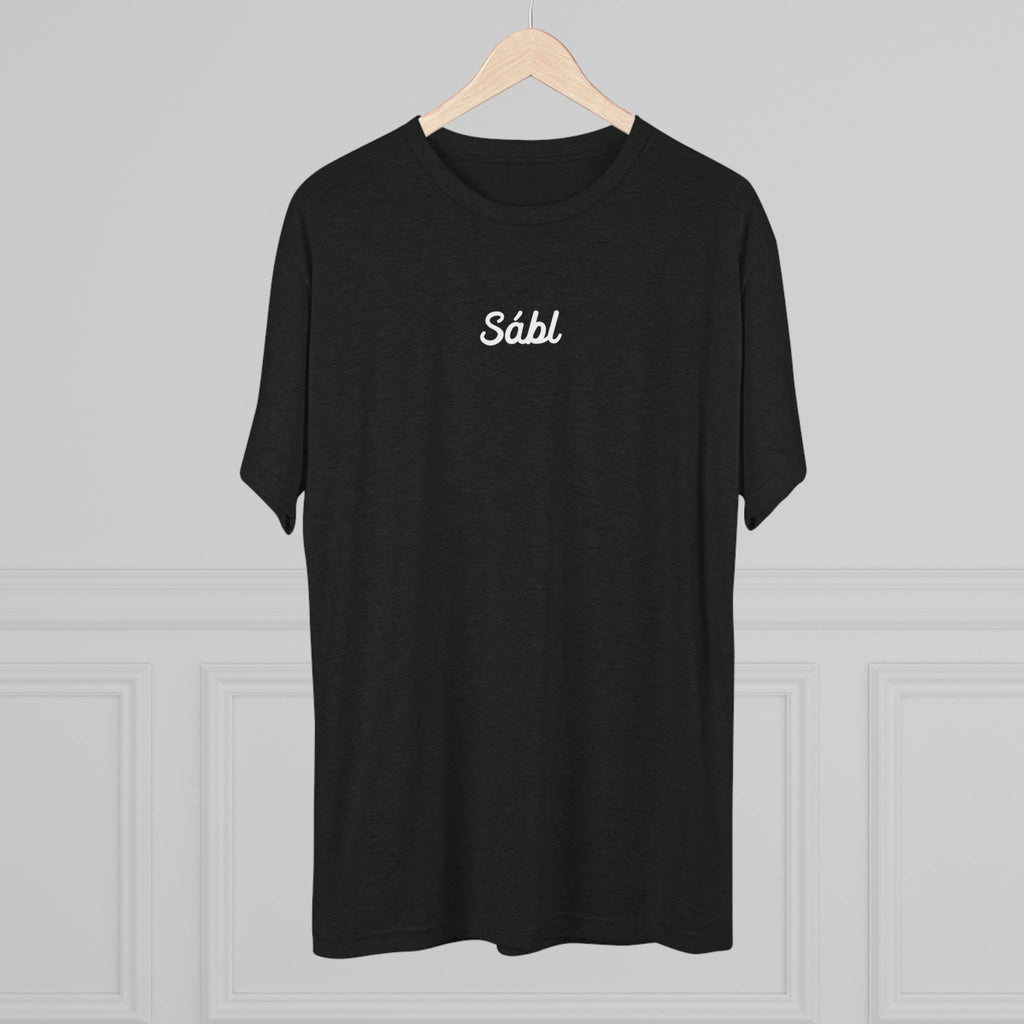 Sábl Minimal Script Tee — Simple Script Chest Logo T‑Shirt