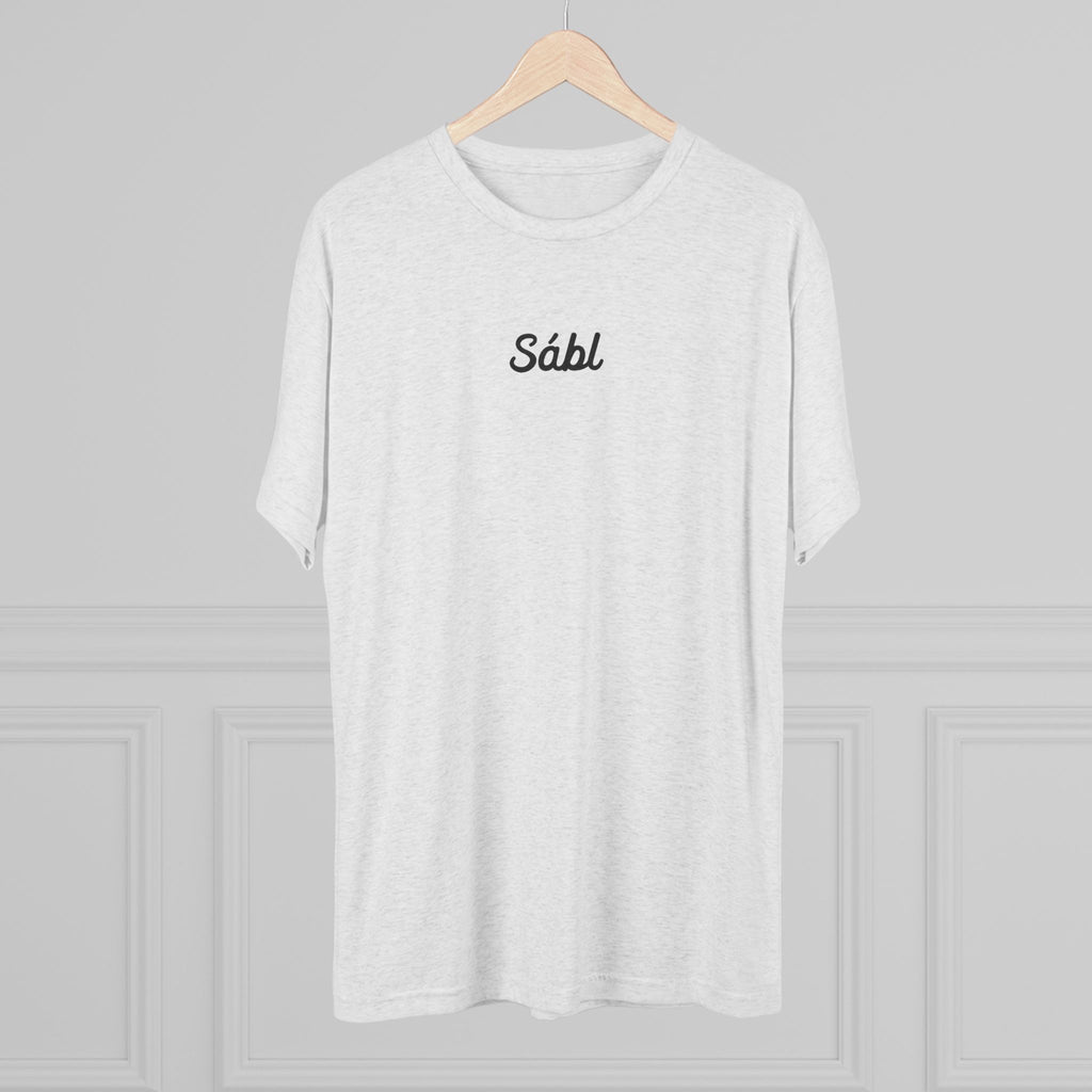 Sábl Minimal Script Tee — Simple Script Chest Logo T‑Shirt